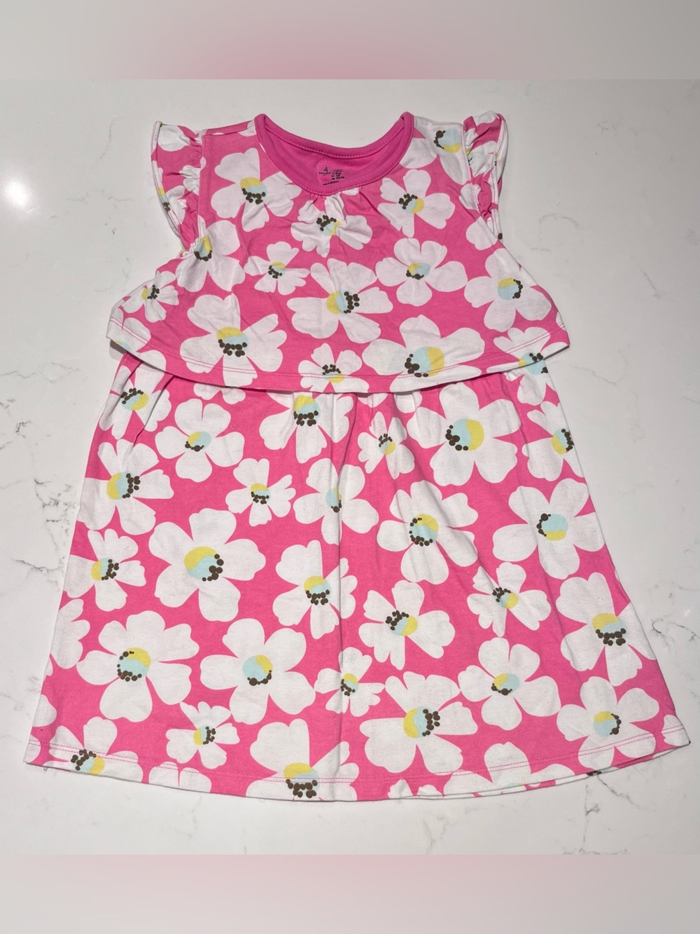 Baby Gap • 5 Years • Girl’s Pink Floral 100% Cotton Tiered T Shirt Dress